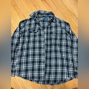 Faded Glory Black and white plaid flannel